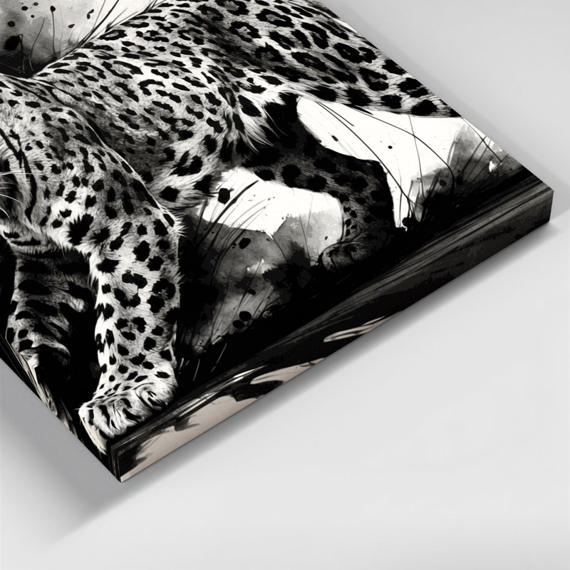 «Big Cats Leopard Cat», art mural sur toile grise, H 11 po x l 14 po