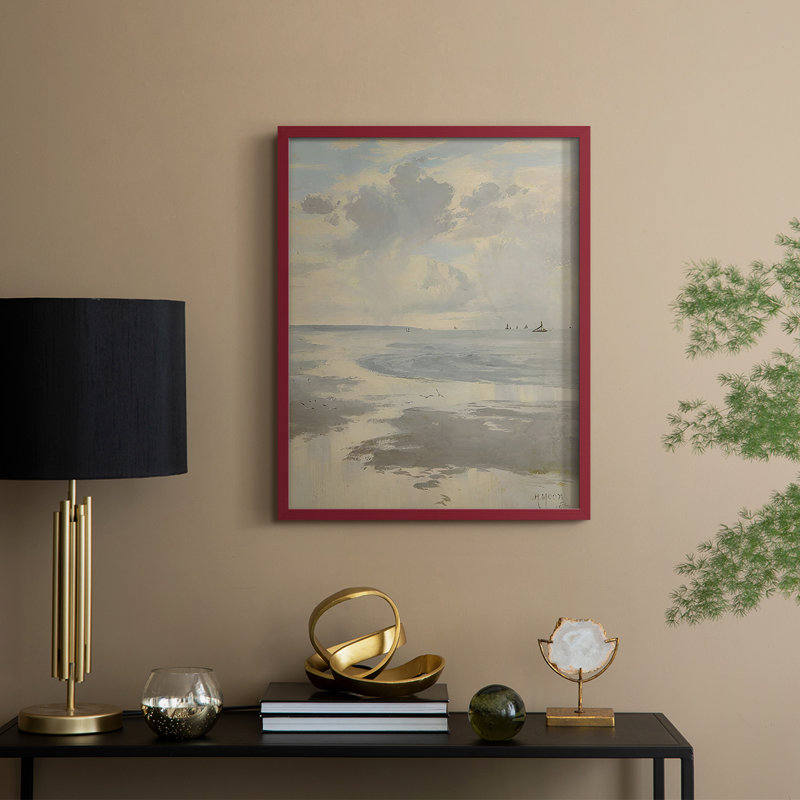 Reproduction encadrée vintage rétro XXII, H 21 po x l 17 po, Rouge
