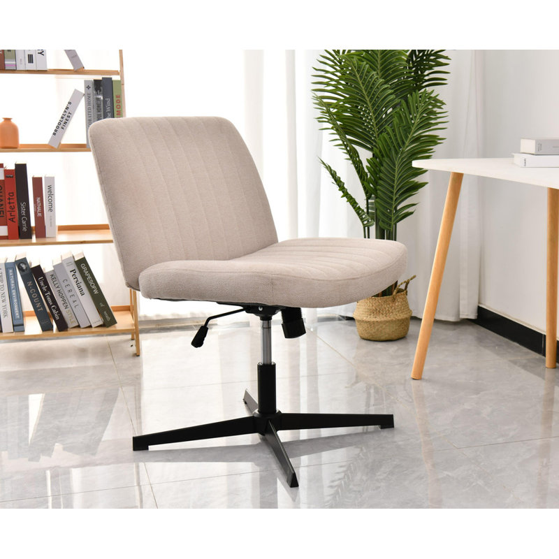 Fabric Upholstered Vanity Home Chair without Wheels and Arms for Computer Tasks