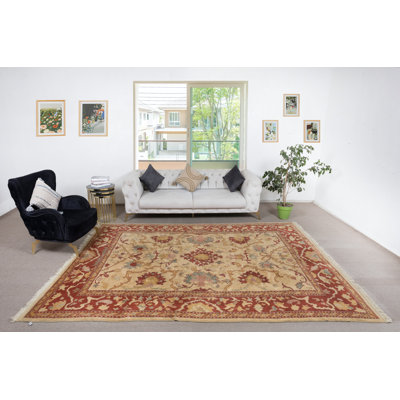 Tapis turc Oushak rétro fait à la main. 100% laine. Excellent état