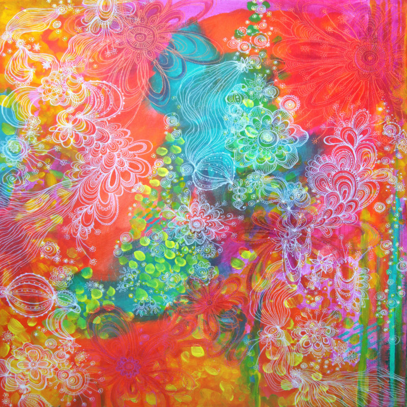 Lumière tachetée, H 20 po x l 20 po, Non, Toile tendue