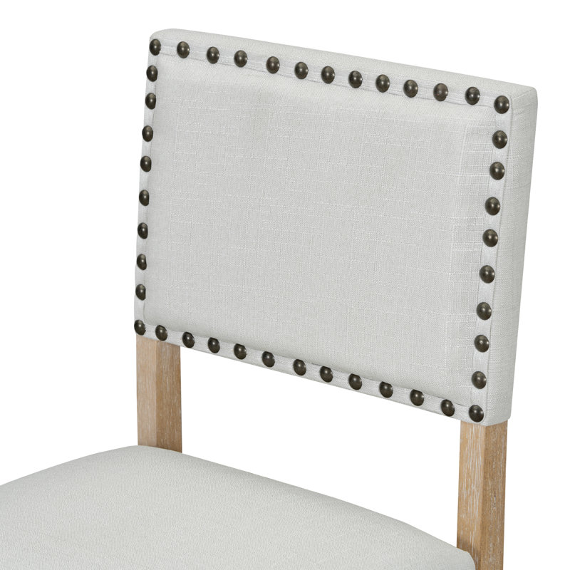 Ensemble de salle à manger à hauteur de comptoir 5 pièces TREXM, table élégante classique et 4 chaises en bois naturel délavé