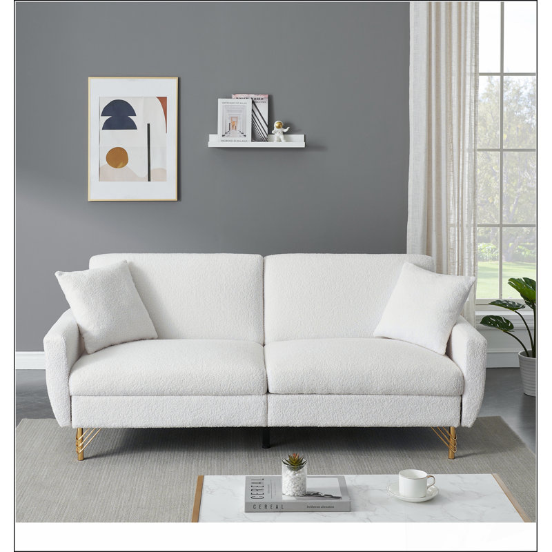 Canapé-lit en velours de 74,41 pouces avec dossier à réglage séparé et fonction de rangement