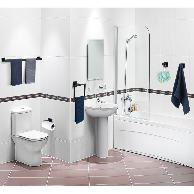 5 - Piece Bathroom Hardware Set, Matte Black