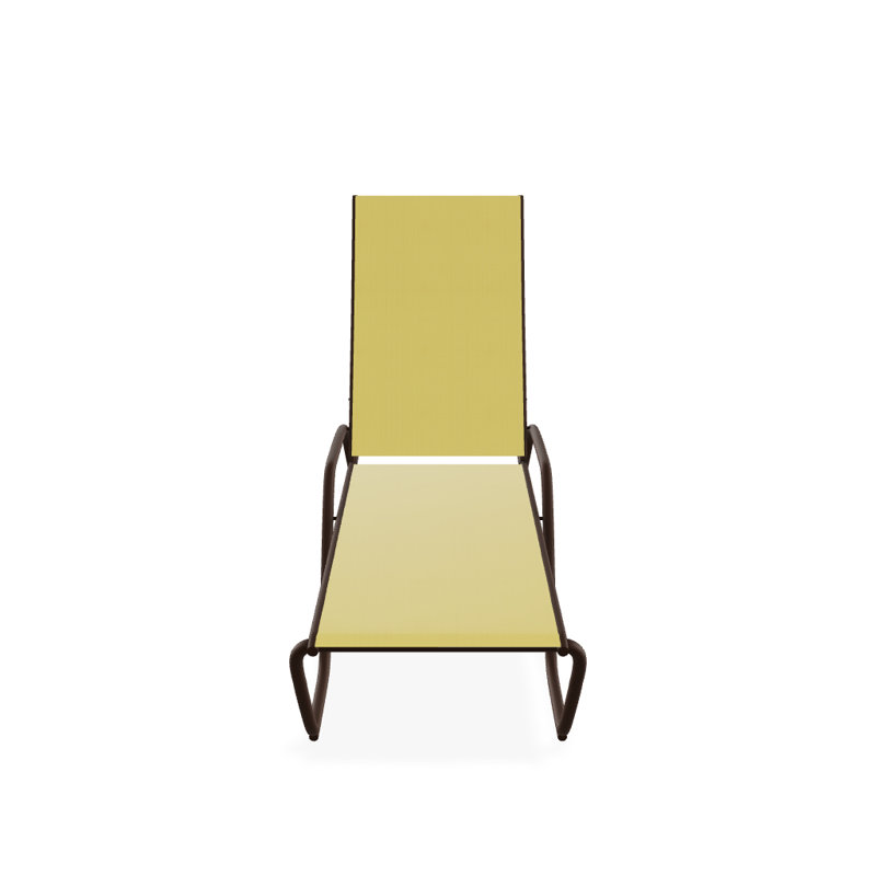 Outdoor Rust-Resistant Metal Chaise Lounge, Textured Kona, Yellow 43D