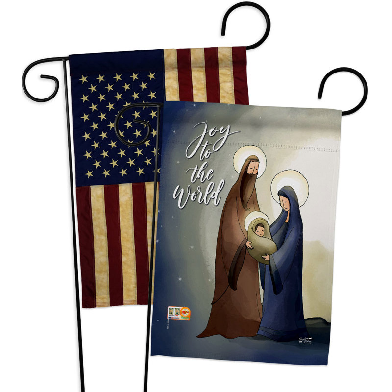 Drapeau de jardin en polyester 1 face x 1 pi 7 pi Winter Yard