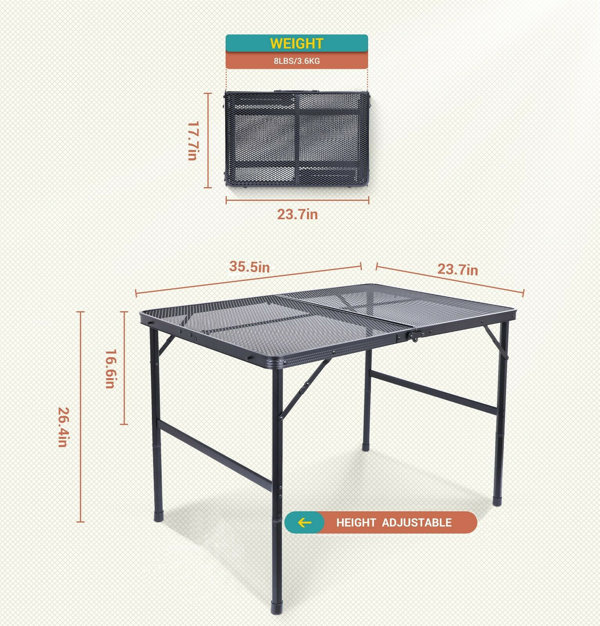 Arlmont & Co. Kelela Plastic/Resin Portable Camping Kitchen Table