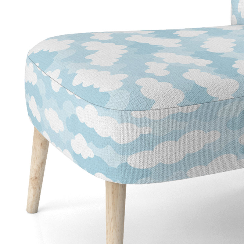 Chaise rembourrée Boho - Chaise d'appoint Cloud Chevron White, Chaise d'appoint sans accoudoirs