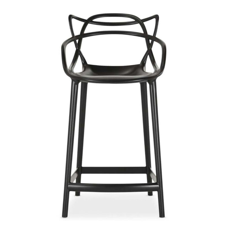 Chaise de bar 31 po en plastique noir, Noir
