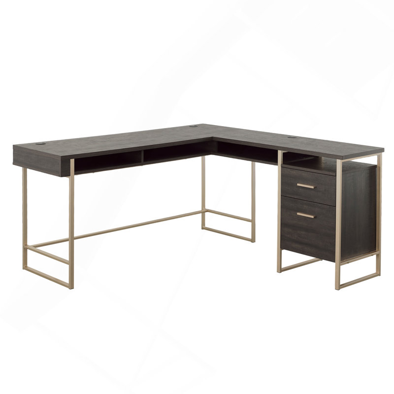 Bureau en L, finition noire