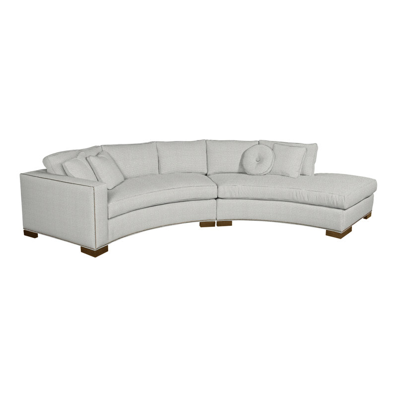 Michael Weiss 2-Piece Curved Sectional, Callaloo Cotton Linen Blend, Yes, Havana
