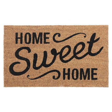 MSI Black Home Sweet Home 18 in. x 30 in. Coir Door Mat