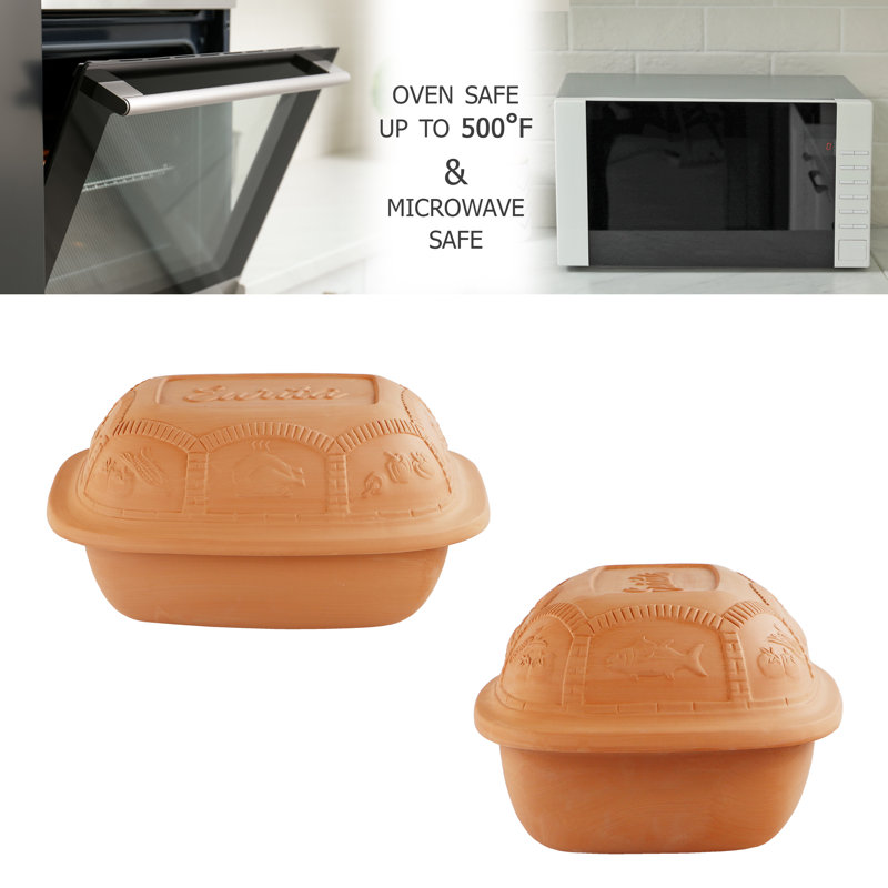 Eurita 4 Quart Non-Stick Terracotta Clay Roaster