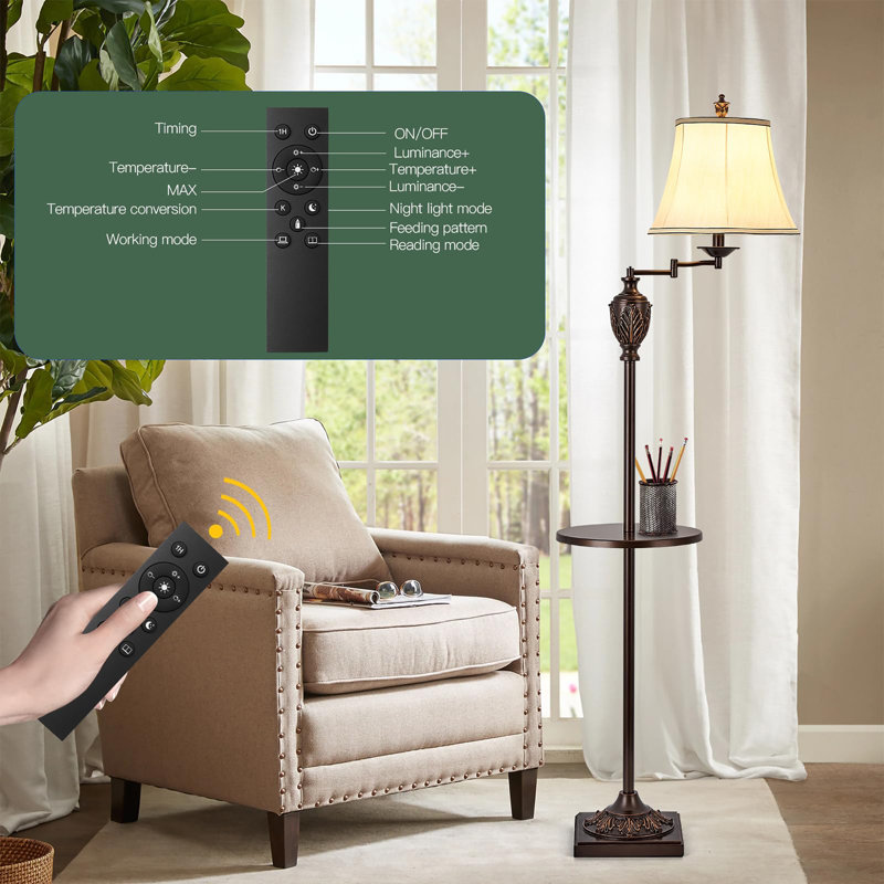 Traditional LED Floor Lamp, 65, Brown