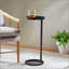 Table d'appoint ronde en métal avec finition bronze antique Yancey