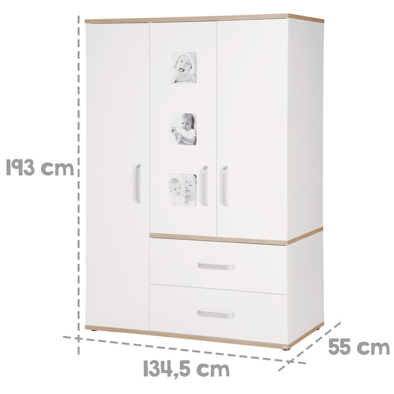 Pia Cot Bed 3-Piece Nursery Furniture Set, Standard (H 102cm x W 94cm x D 78cm)