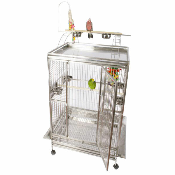 Chylie 75 Iron Play Top Floor Bird Cage with Perch