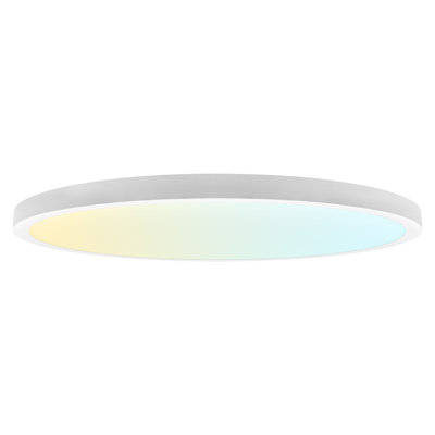  12 In. LED Flush Mount Light, Surface Mount, 5CCT, 1650 Lumens, CRI90, 110° Beam Angle, 22W, Dimmable, Wet Rated & UL Listed Round Slim Trim