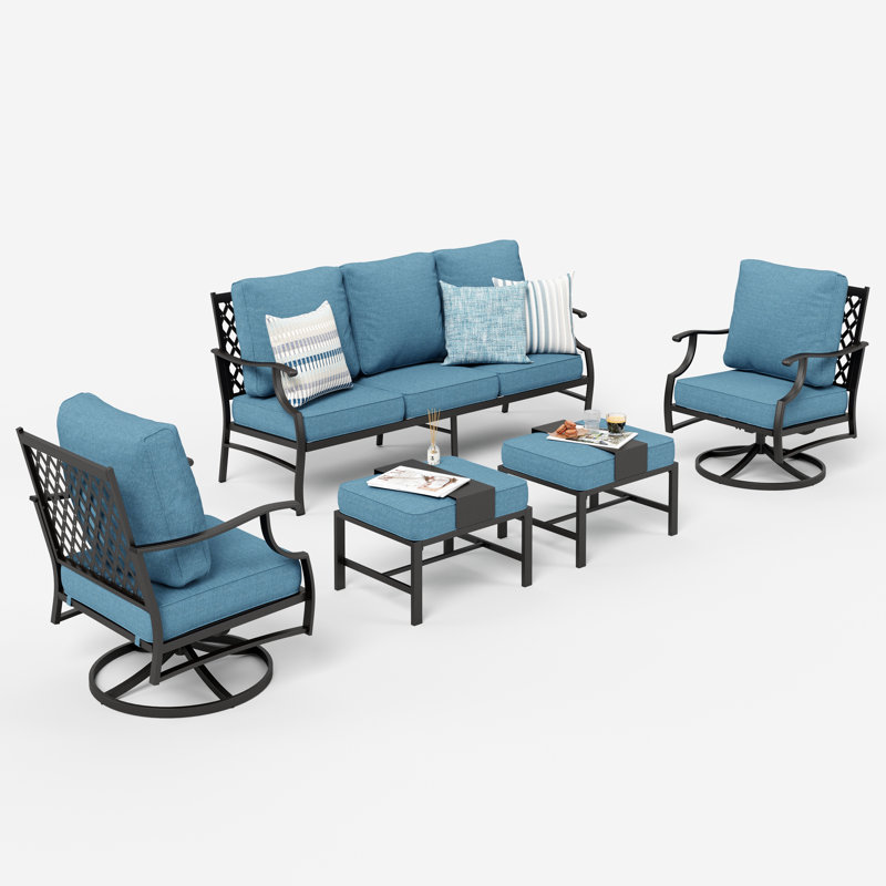 Asfand Outdoor Seating Group, Denim Blue, No