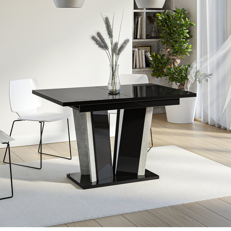 Extentable Dining Table Doha, Black Gloss Stone