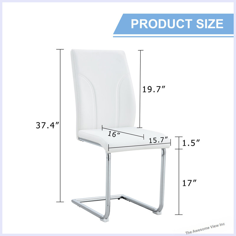 Modern Dining Chairs With Sturdy Leg Chairs, White, 6