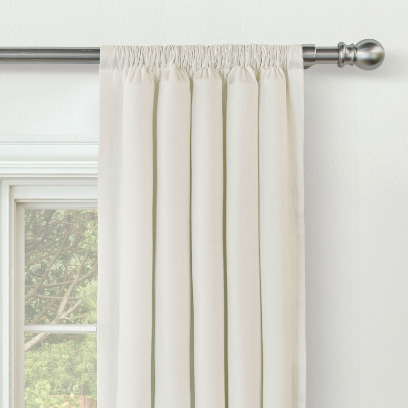 Brisa Linen Curtain Panel In Ivory, 48" W x 96" L, Ivory