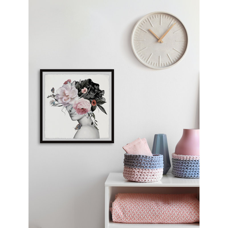 Butterflies And Peonies - Single Picture Frame Painting, 61cm H x 61cm W
