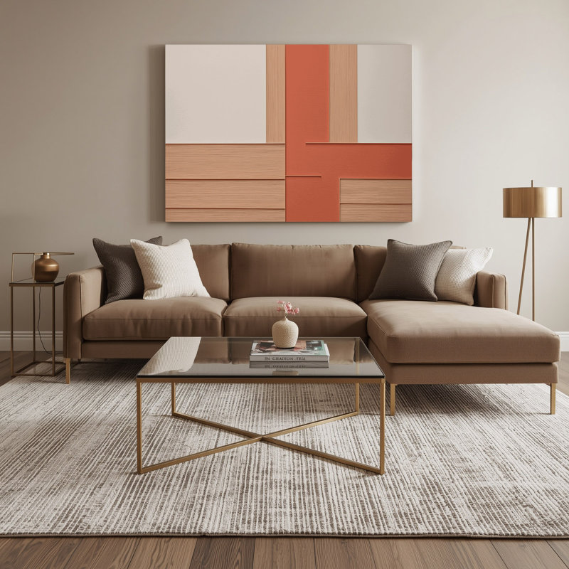 Minimalisme 25, art mural sur toile brune, 20" H x 24" W
