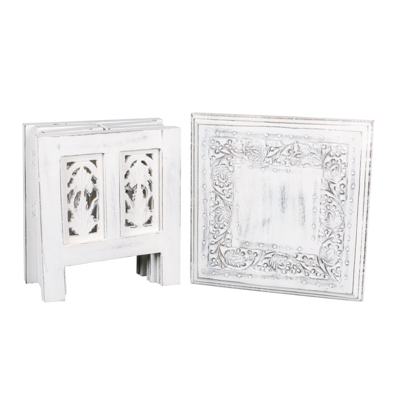 Abbey End Table, White, 31cm H x 30cm W x 30cm D