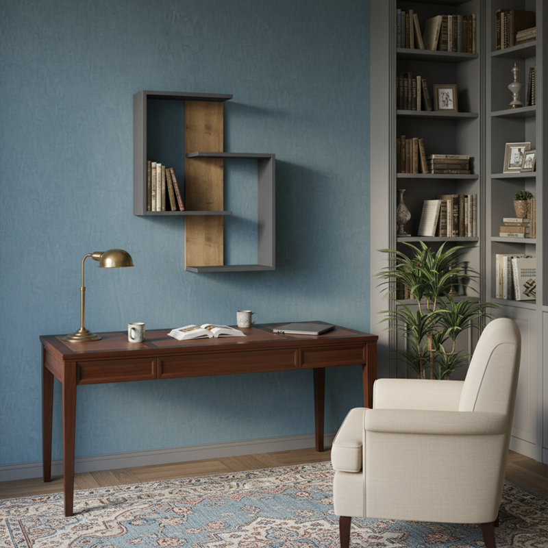 3 Tiers Double C Geometric Wall Shelf