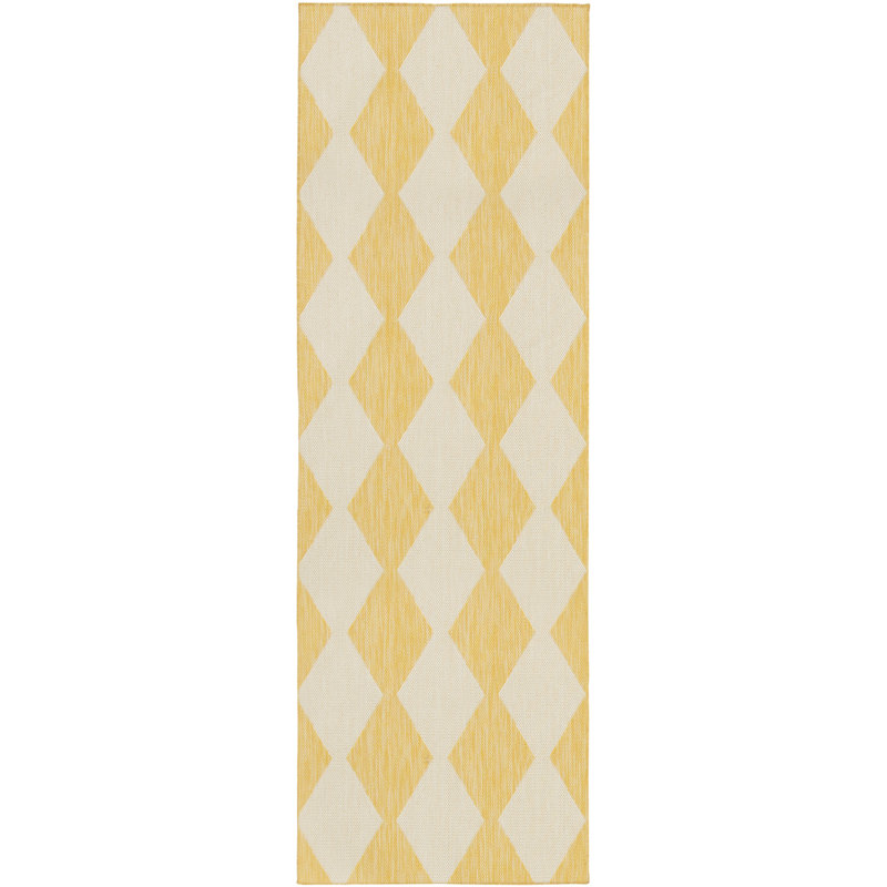 Nourison Positano 2'2" x 10' Yellow Modern Rug, Yellow, Runner 2'2" x 10'