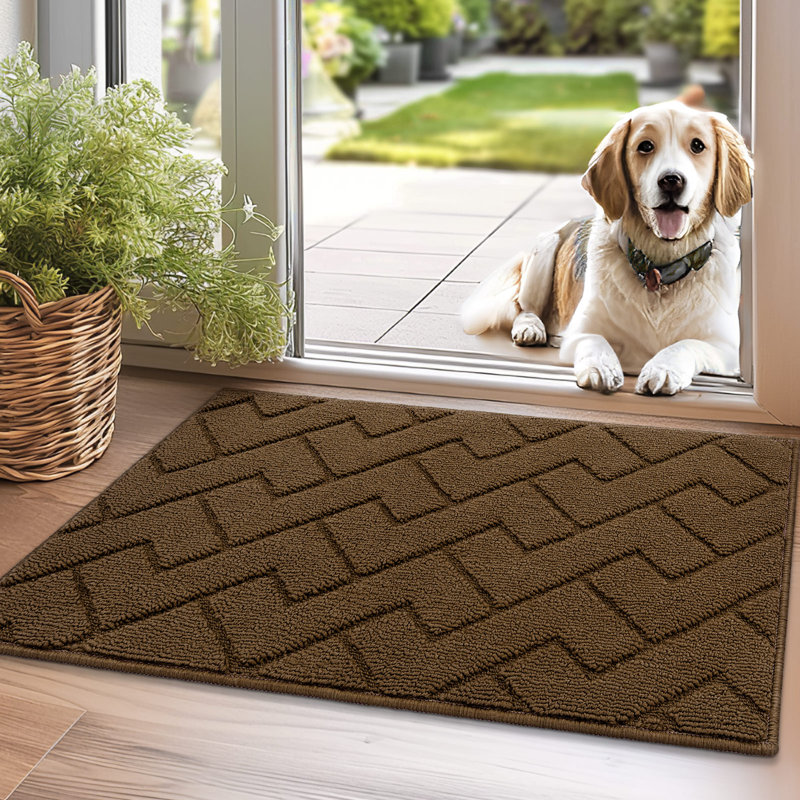 Dirt Trapper Non Slip Backing Washable Door Mat, 31.5*20, dark brown