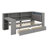 Corner Bed Frame With Storage Shelves, Daybed With Drawers, Charging Station And LED Light-857584773-857584772