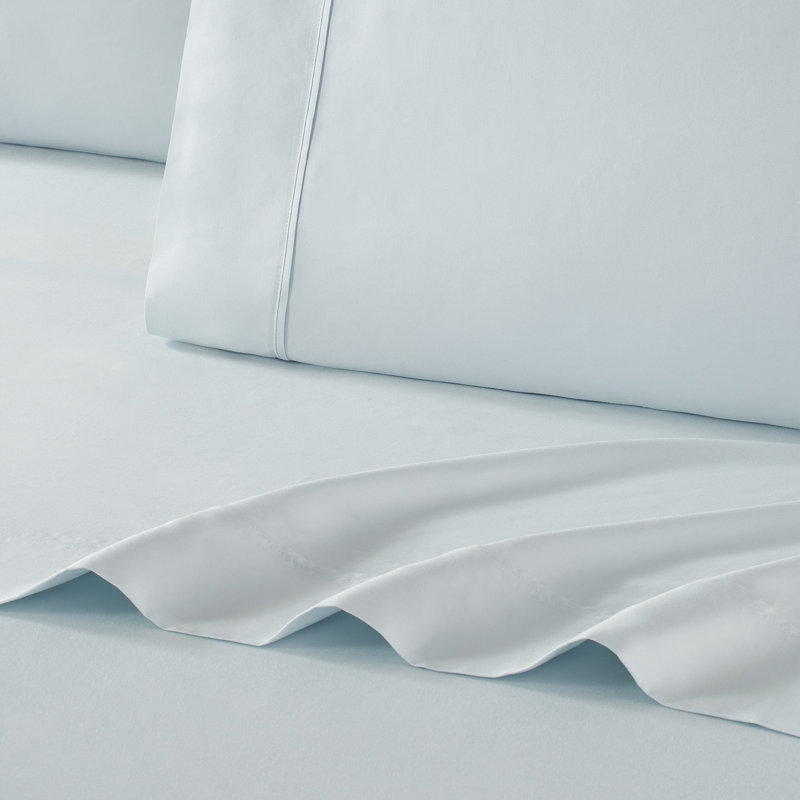 Rayon Solid Colour Sheet Set, Blue, Queen