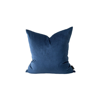 Navy Houndstooth Velvet