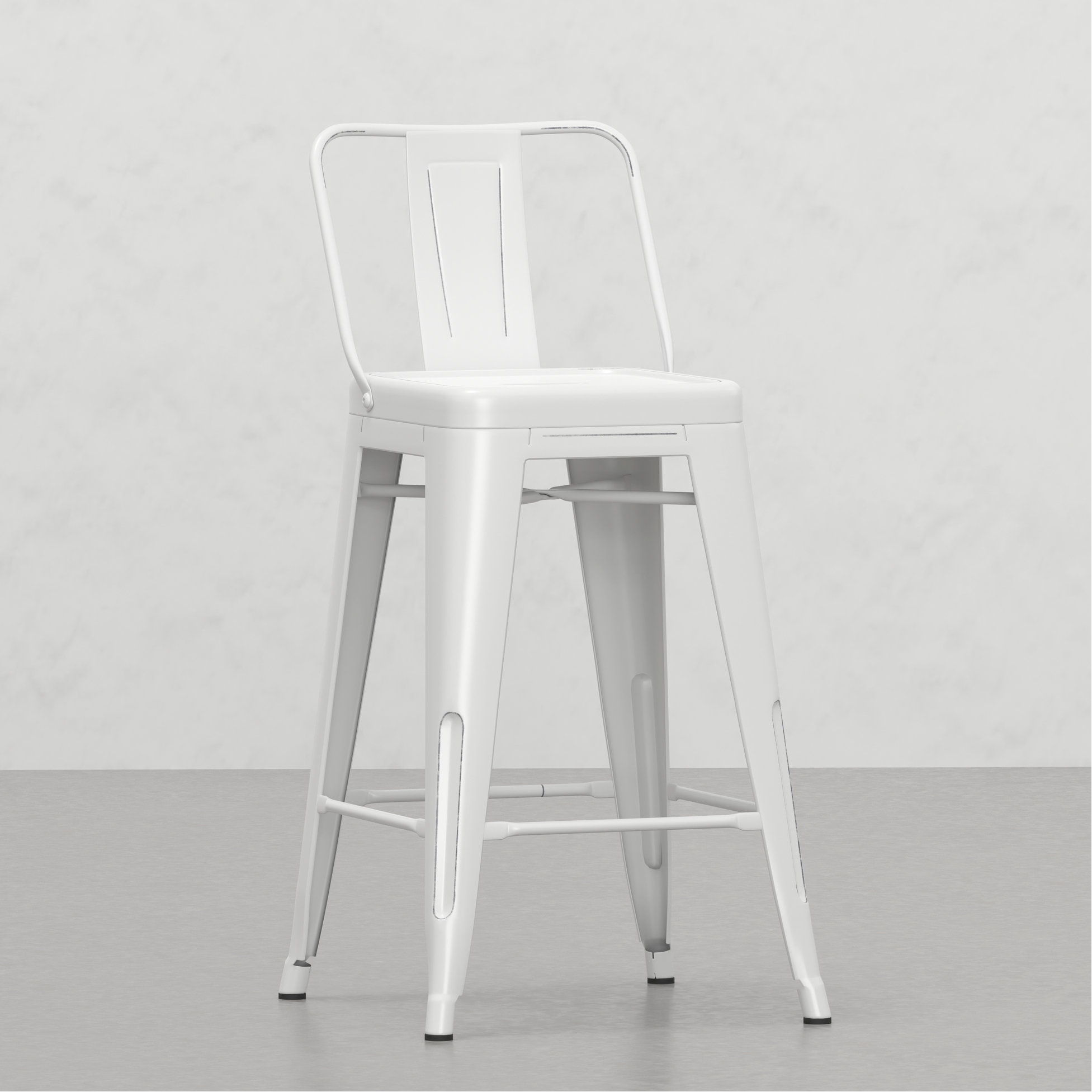 17 Stories 24 Inch Metal Counter Height Stools ( Of 2) - Distressed ...