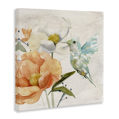 Hummingbird & Flower Nectar Canvas Wall Art by Carol Robinson