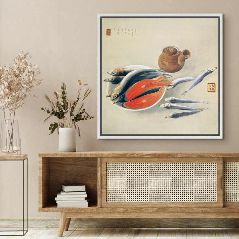 Œuvre d'art japonais de fruits de mer japonais, photos de cuisine asiatique traditionnelle, impression sur toile encadrée
