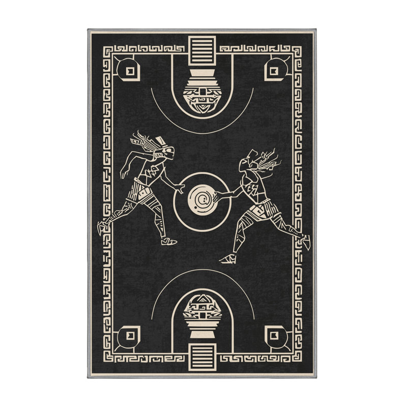 Tapis gris moelleux doux d'inspiration mondiale Dylan - reliure grise, 4 x 2