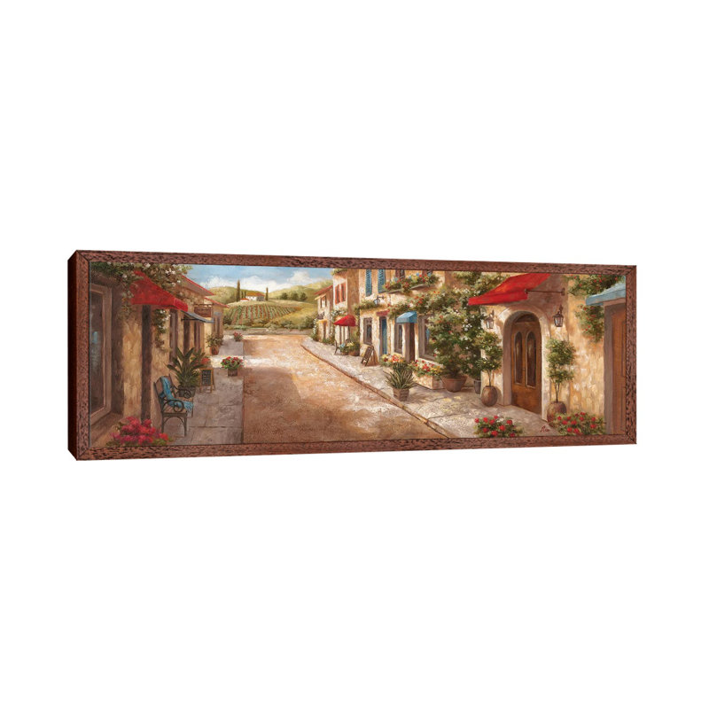 Italian Village II by Nan - Panoramic Print on Canvas, Classic Brown Wood Framed Canvas, 121.92 cm H x 40.64 cm W