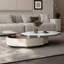 Table de bout en cuir crème