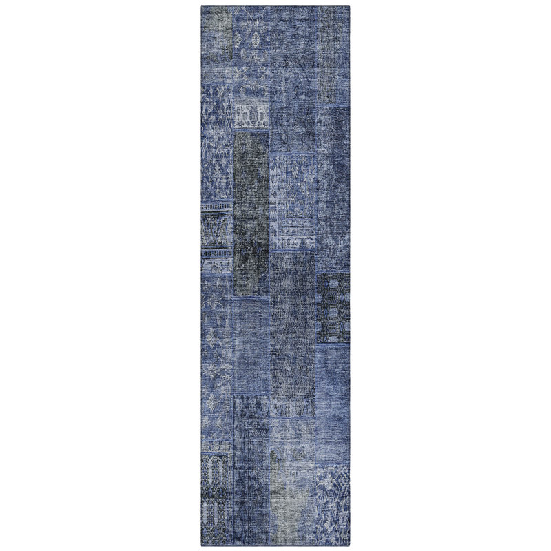 Momoko Washable Patchwork Indoor / Outdoor Rug, Runner 2'3" x 7'6"