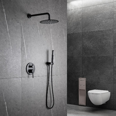 Système de douche complet à pression équilibrée avec poignée à levier pour robinet de salle de bain