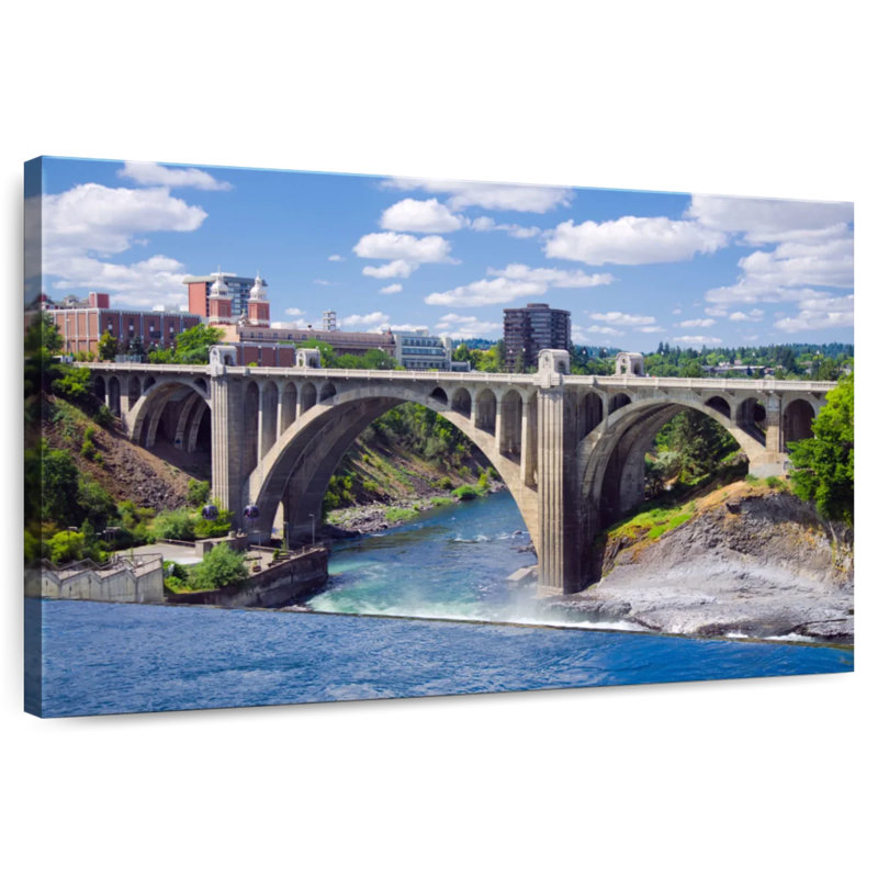 Rorry Monroe Bridge Over Spokane River, 26" H x 39" W