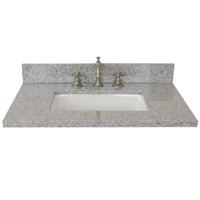 Tangular 31'' Granite Single Bathroom Vanity Top with Sink