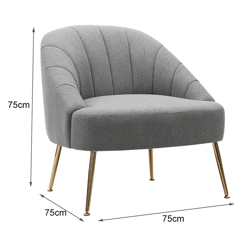 Hrayr Velvet Barrel Chair, Grey