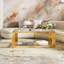 Table basse moderne en verre transparent