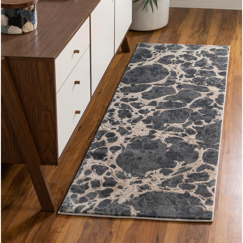 Tapis gris Boutelle, Tapis de couloir 2 pi x 12 pi