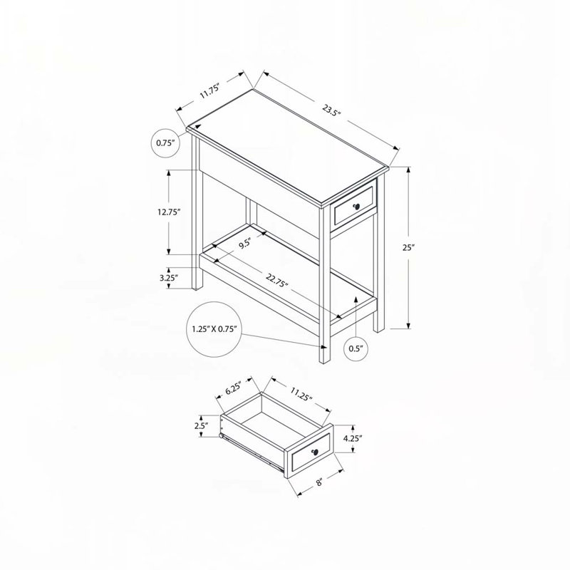 Storage Accent Table, End, Side Table, Nightstand
