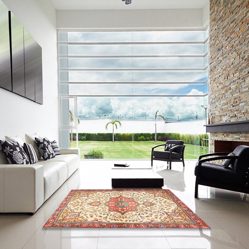 Wool Oriental Indoor Rug, Square 7'